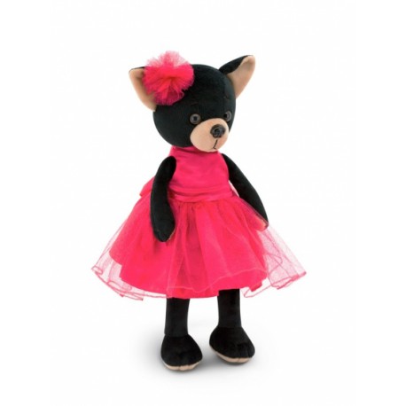 Przytulanka piesek Lucky Blacky w sukience - 38 cm