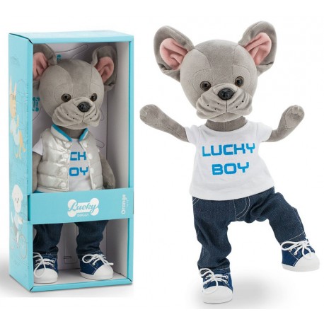Przytulanka piesek Lucky Maxx w koszulce Lucky Boy – 38 cm