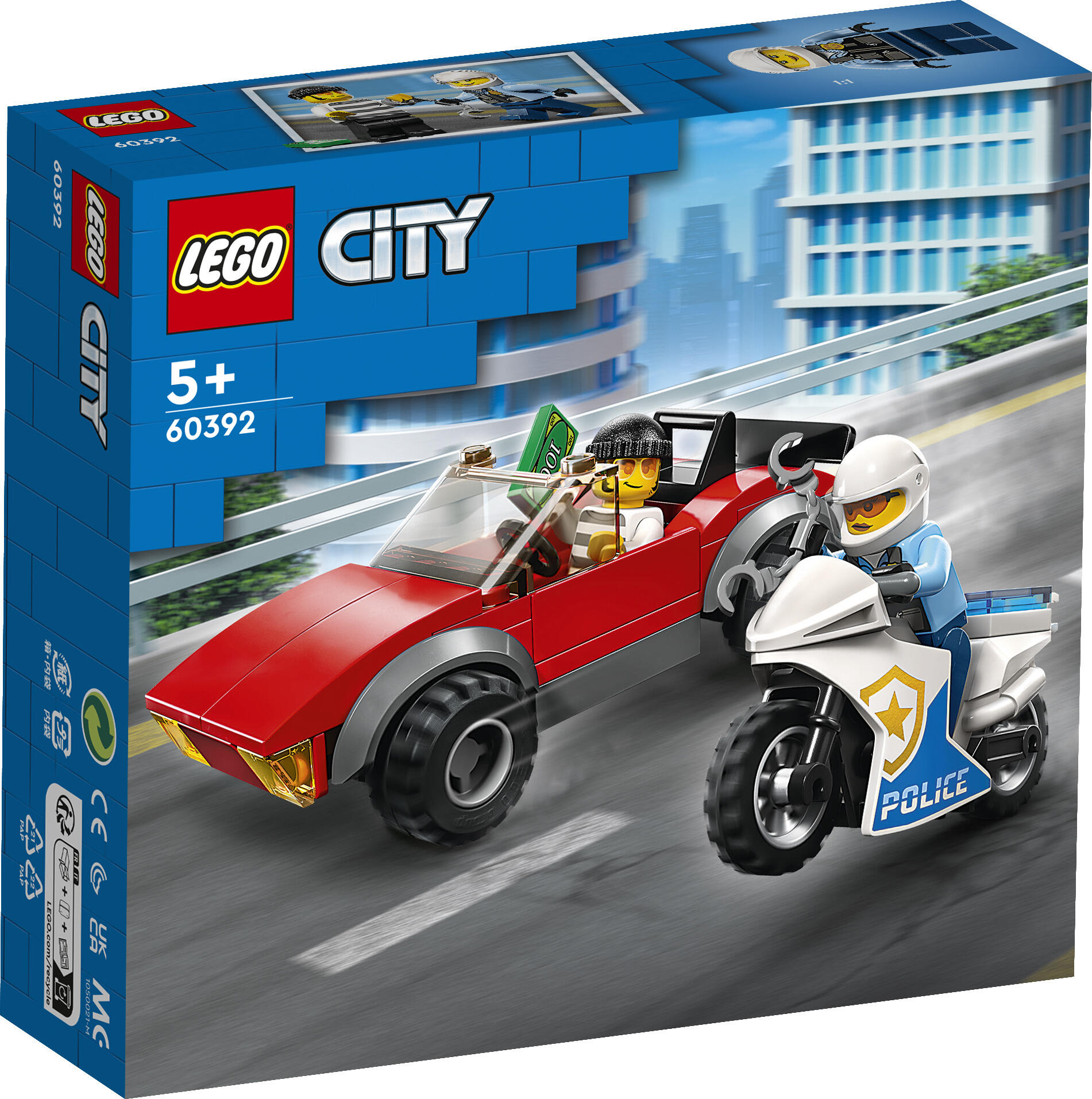LEGO® City - Motocykl policyjny – pościg za samochodem 